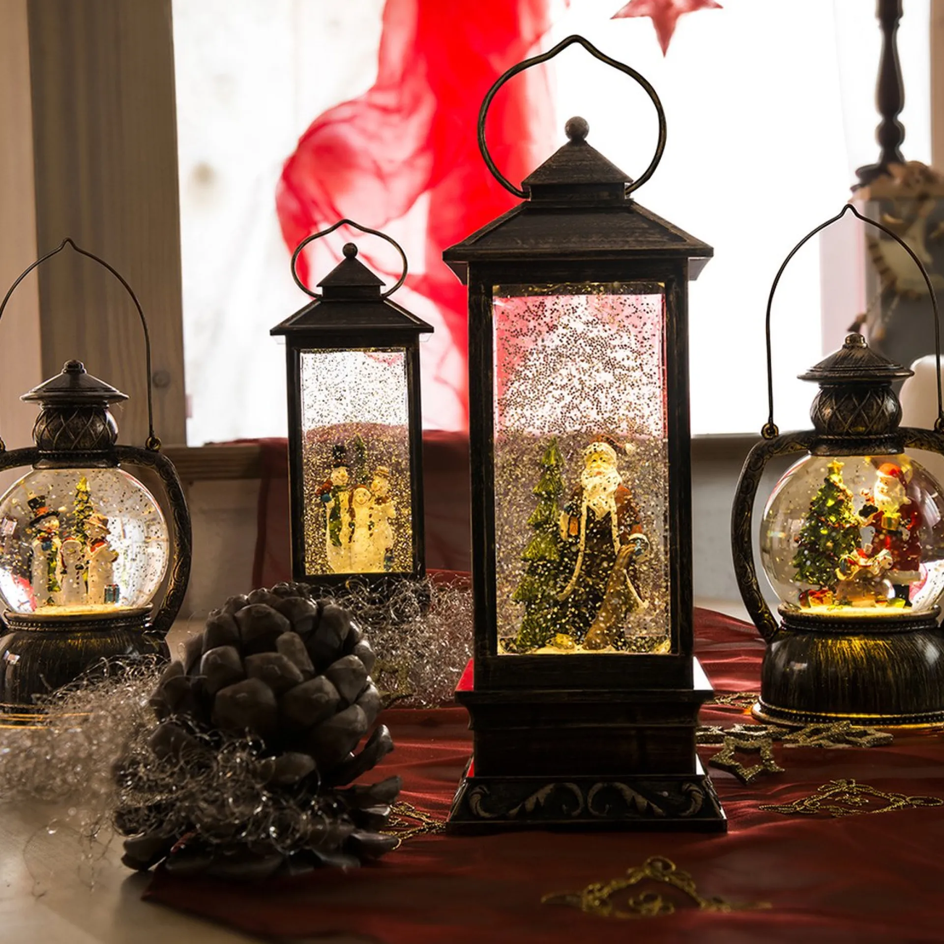 Konst Smide Konstsmide 3497 - Kerstdecoratie - 1 Lamps Led Sneeuwlantaarn Kerstman Watergevuld - Op Batterij - Voor Binnen - Warmwit Fashion