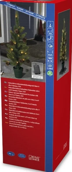 Konst Smide Konstsmide 3781 - Kerstdecoratie - 24 Lamps Led Kerstboompje - 60Cm - 6U En 9U Timer - Op Batterij - Voor Buiten - Warmwit Online