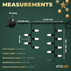 Konst Smide Konstsmide 2733 - Snoerverlichting - 200 Lamps Micro Led Iciclesnoer - 630 Cm - 24V - Voor Buiten - Warmwit Cheap