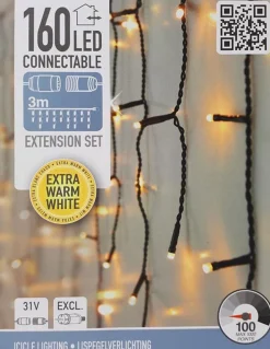 Nampook Koppelbare Ijspegelverlichting - 160 Led - 3M - Warm Wit Binnen/Buiten Verlichting New