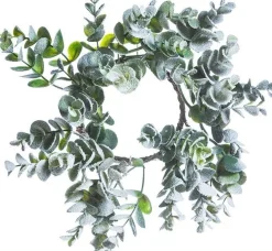 Natural Pine Collection Kerstkransen>Krans Eucalyptus | O25 Cm | Met Sneeuw | Kunstbloemen | Kerststukje