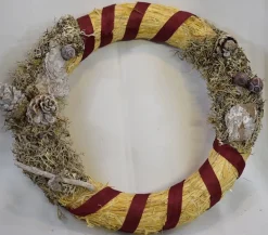 * Kerstkransen>Krans, Kerstkrans, Bordeaux/Bruin, O 40 Cm, 100% Natuurlijke Materialen