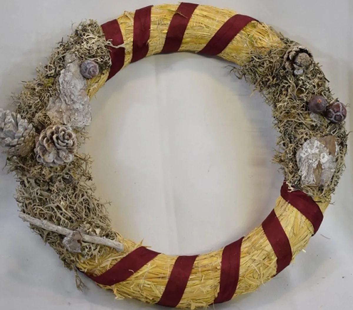 * Kerstkransen>Krans, Kerstkrans, Bordeaux/Bruin, O 40 Cm, 100% Natuurlijke Materialen