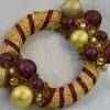 * Kerstkransen>Krans, Kerstkrans, Bordeaux/Goud, O 25 Cm