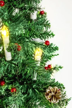 Viking Choice Kunst Kerstboom Met Houten Stam – 220 Cm + Sneeuw & Versiering Outlet