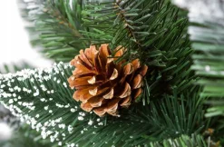 Viking Choice Kunstkerstboom - 180 Cm - Met Houten Stam - Sneeuw En Dennenappels Discount