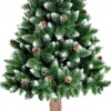 Viking Choice Kunstkerstboom 160 Cm - Met Houten Stam - Sneeuw En Dennenappels Store