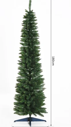 Merkloos Kunstkerstboom - Smalle Kunstkerstboom - Smalle Kerstboom - 180 Cm Clearance