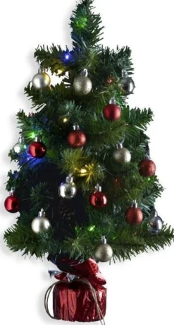 feeric lights en kerst Kunstkerstboom Versierd H50 Cm - Met Verlichting En Kerstballen - Kerstboom Hot