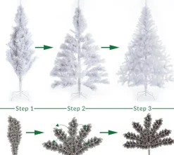 Casaria Kunstkerstboom, Wit, 180 Cm, Kerstboom, Met Standaard Online