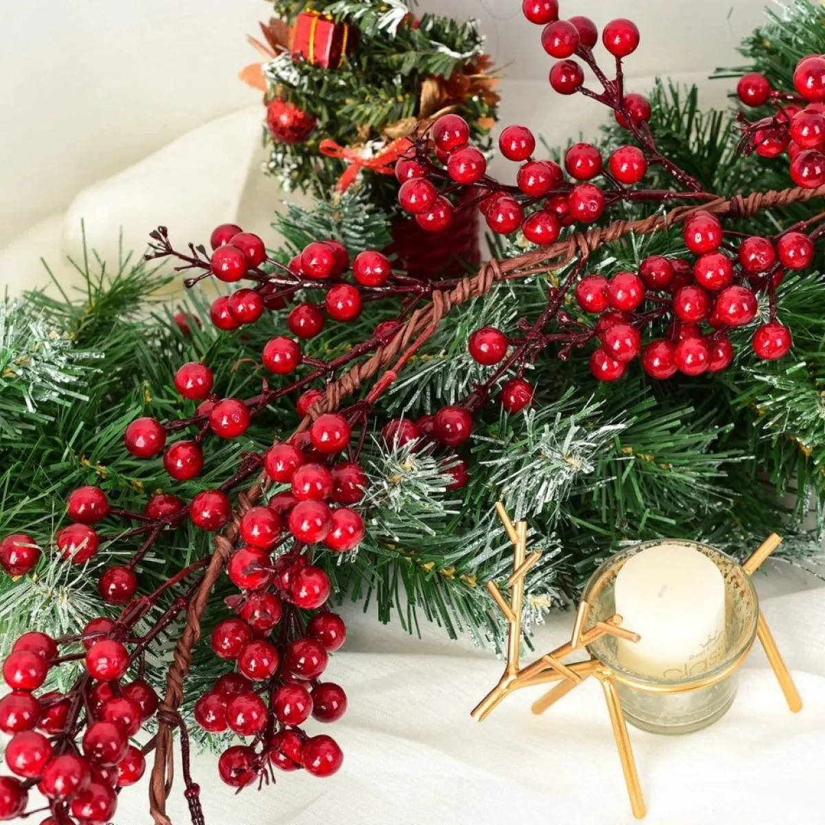 Selwo Guirlandes>Kunstmatige Rode Bessenslinger, Bessenslinger, Bourgogne Bessen Slinger Voor Kerstdecoratie