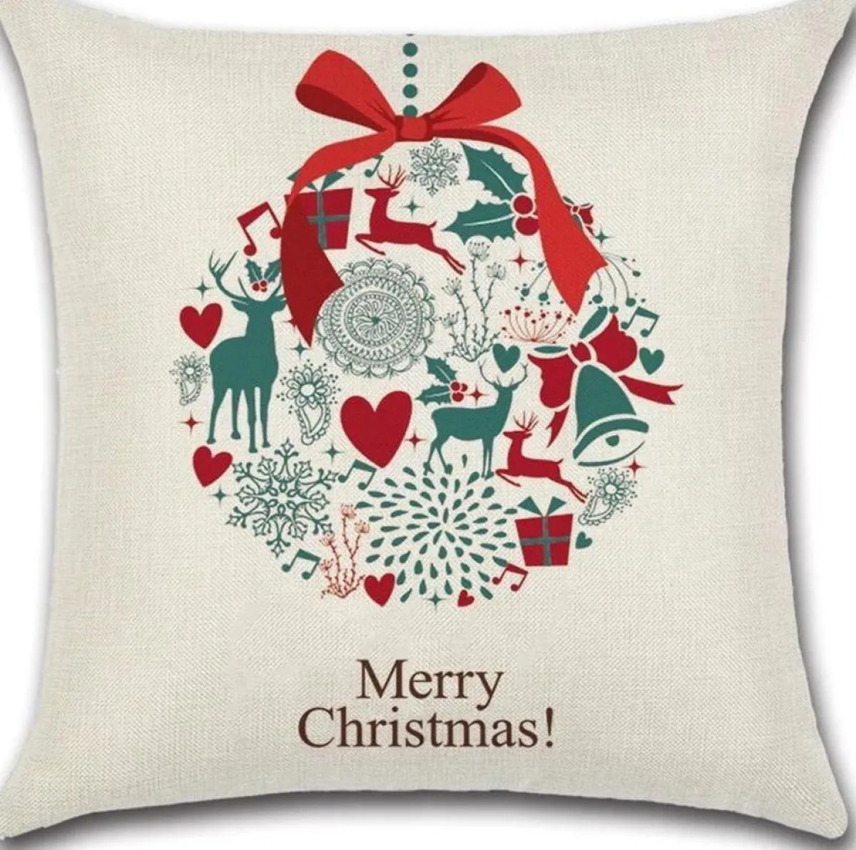By Javy Kerstkussens>Kussenhoes Kerst - Kerstklok - Kussenhoes - Kerst - 45X45 Cm - Sierkussen - Polyester