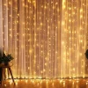 Merkloos Led Gordijn 3X3 Meter - Kerstverlichting - 300 Leds - Lichtgordijn - Warm Wit - Kerstmis - Feestdagen - Binnenverlichting - Trouwfeest Verlichting Flash Sale