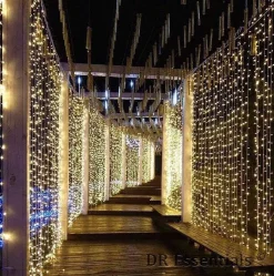 Merkloos Led Gordijn 3X3 Meter - Kerstverlichting - 300 Leds - Lichtgordijn - Warm Wit - Kerstmis - Feestdagen - Binnenverlichting - Trouwfeest Verlichting Flash Sale