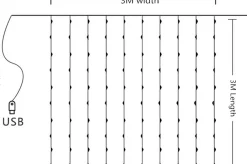 Merkloos Led Gordijn 3X3 Meter - Kerstverlichting - 300 Leds - Lichtgordijn - Warm Wit - Kerstmis - Feestdagen - Binnenverlichting - Trouwfeest Verlichting Flash Sale