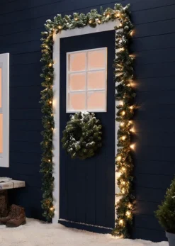 Merkloos Guirlandes>Led Guirlande - Kerstslinger - 80 Warme Led Lampjes Geintegreerd - Met Timer - Lengte 500 Cm - Dennenslinger - Voor Buiten Of Binnen - Kerstverlichting - Werkt Op Netstroom