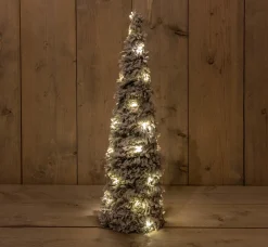 Anna's Collection Led Kegel Kerstbomen - 2X Stuks - Besneeuwd - 40 En 60 Cm - Kerstverlichting Best