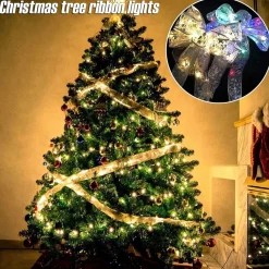 Merkloos Led Kerstboom Licht Lint- 5 Meter 50 Led Lichtjes-Werkt Op Batterij-Kerstdecoratie-Warm Wit Licht-Goud Clearance