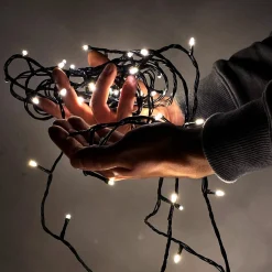 Solistech Led Kerstverlichting Buiten - 60M - Verlengbaar (T/M 120M) - 600 Lichtpuntjes - Ip44 Waterbestendig - Warmwit 2700K - Donkergroene Kabel - Kerst Verlichting Voor Binnen En Buiten - Zeer Energiezuinig 7,2W Online