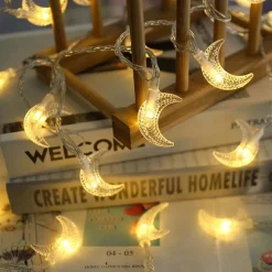 Brill-ligfut Led Lampjes Slinger - Maantjes - 6 Meter - 40 Lichtjes - Werkt Op Batterijen - Knipperfunctie - Slaapkamer - Kerstverlichting Best