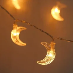 Brill-ligfut Led Lampjes Slinger - Maantjes - 6 Meter - 40 Lichtjes - Werkt Op Batterijen - Knipperfunctie - Slaapkamer - Kerstverlichting Best