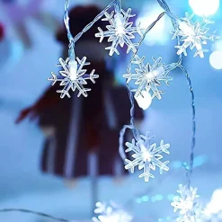 Brill-ligfut Led Lampjes Slinger - Sneeuwvlokken - 6 Meter - 40 Lichtjes - Wit Licht - Kerst - Winter - Lichtsnoer Op Batterij Cheap