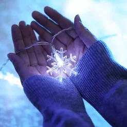 Brill-ligfut Led Lampjes Slinger - Sneeuwvlokken - 6 Meter - 40 Lichtjes - Wit Licht - Kerst - Winter - Lichtsnoer Op Batterij Cheap