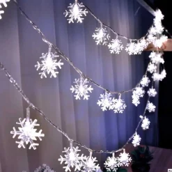 Brill-ligfut Led Lampjes Slinger - Sneeuwvlokken - 6 Meter - 40 Lichtjes - Wit Licht - Kerst - Winter - Lichtsnoer Op Batterij Cheap