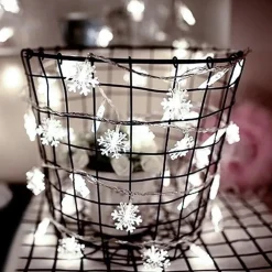 Brill-ligfut Led Lampjes Slinger - Sneeuwvlokken - 6 Meter - 40 Lichtjes - Wit Licht - Kerst - Winter - Lichtsnoer Op Batterij Cheap