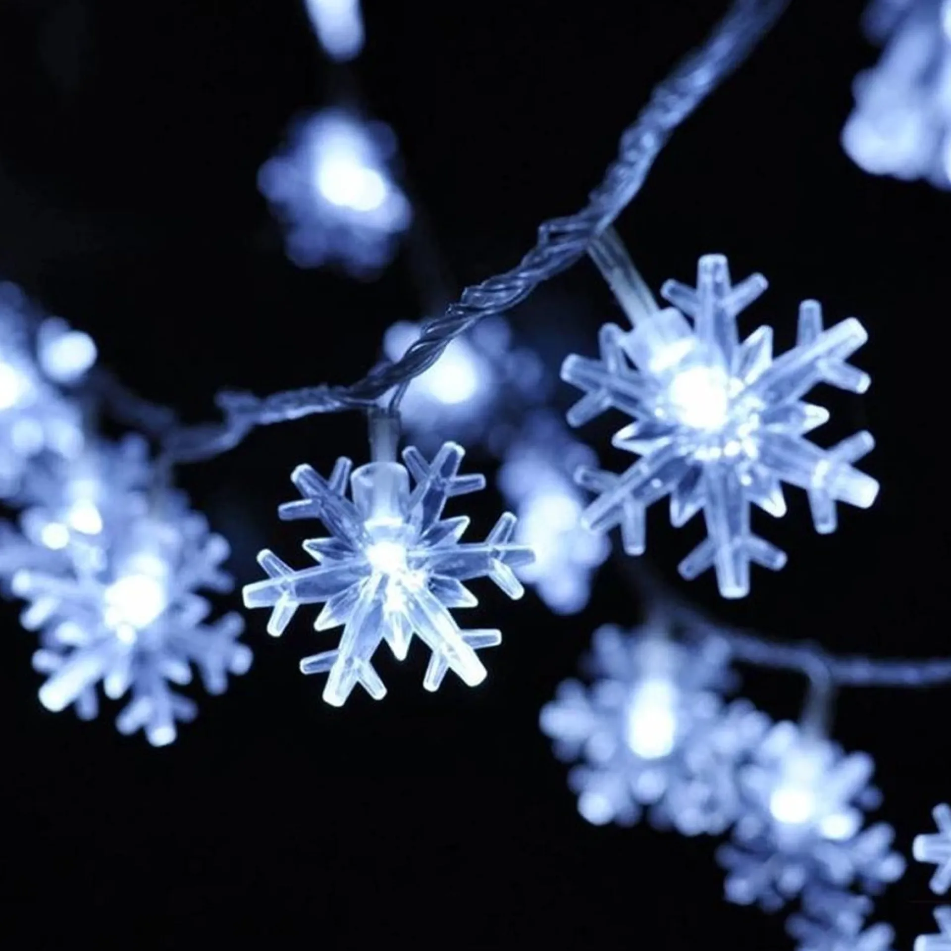 Brill-ligfut Led Lampjes Slinger - Sneeuwvlokken - 6 Meter - 40 Lichtjes - Wit Licht - Kerst - Winter - Lichtsnoer Op Batterij Cheap