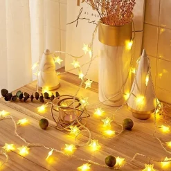 Brill-ligfut Led Lampjes Slinger - Sterretjes - 4,5 Meter - 30 Lichtjes - Warm White - Batterij - Slaapkamer - Lichtsnoer Clearance