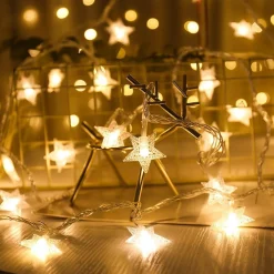 Brill-ligfut Led Lampjes Slinger - Sterretjes - 4,5 Meter - 30 Lichtjes - Warm White - Batterij - Slaapkamer - Lichtsnoer Clearance