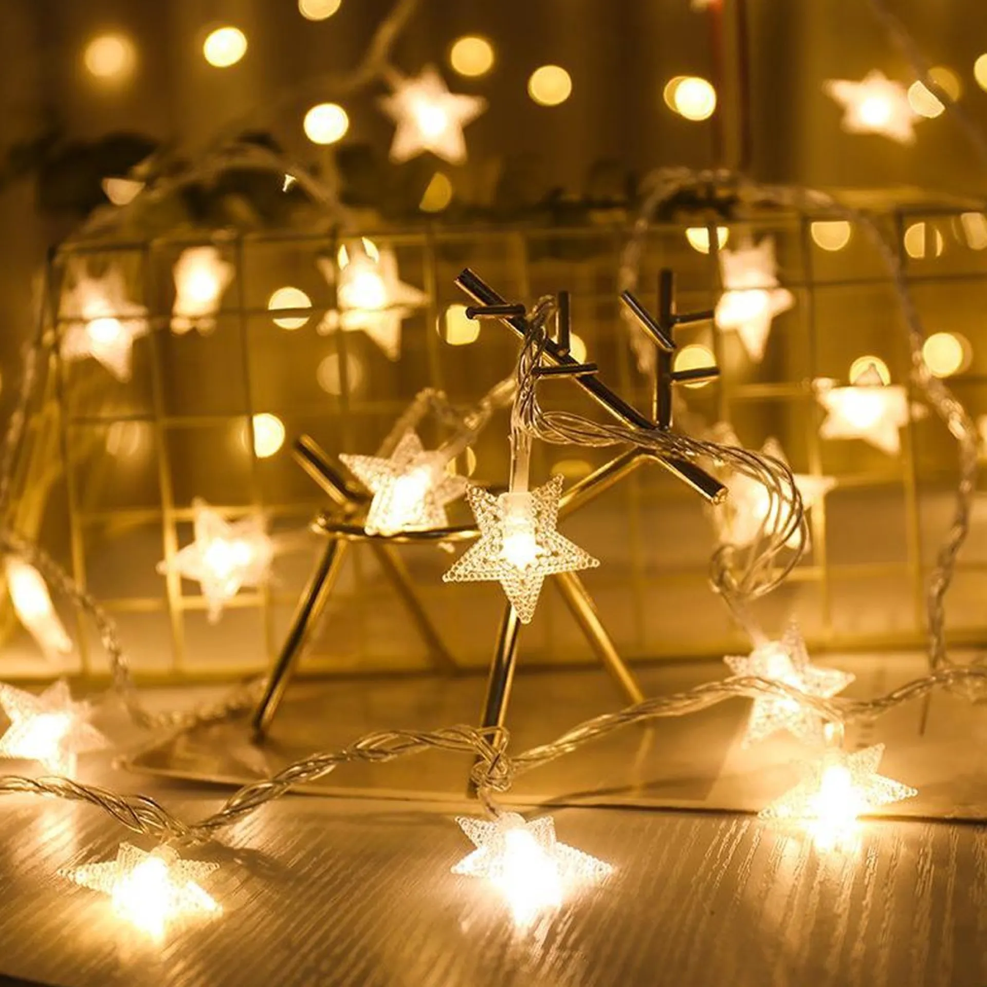 Brill-ligfut Led Lampjes Slinger - Sterretjes - 4,5 Meter - 30 Lichtjes - Warm White - Batterij - Slaapkamer - Lichtsnoer Clearance