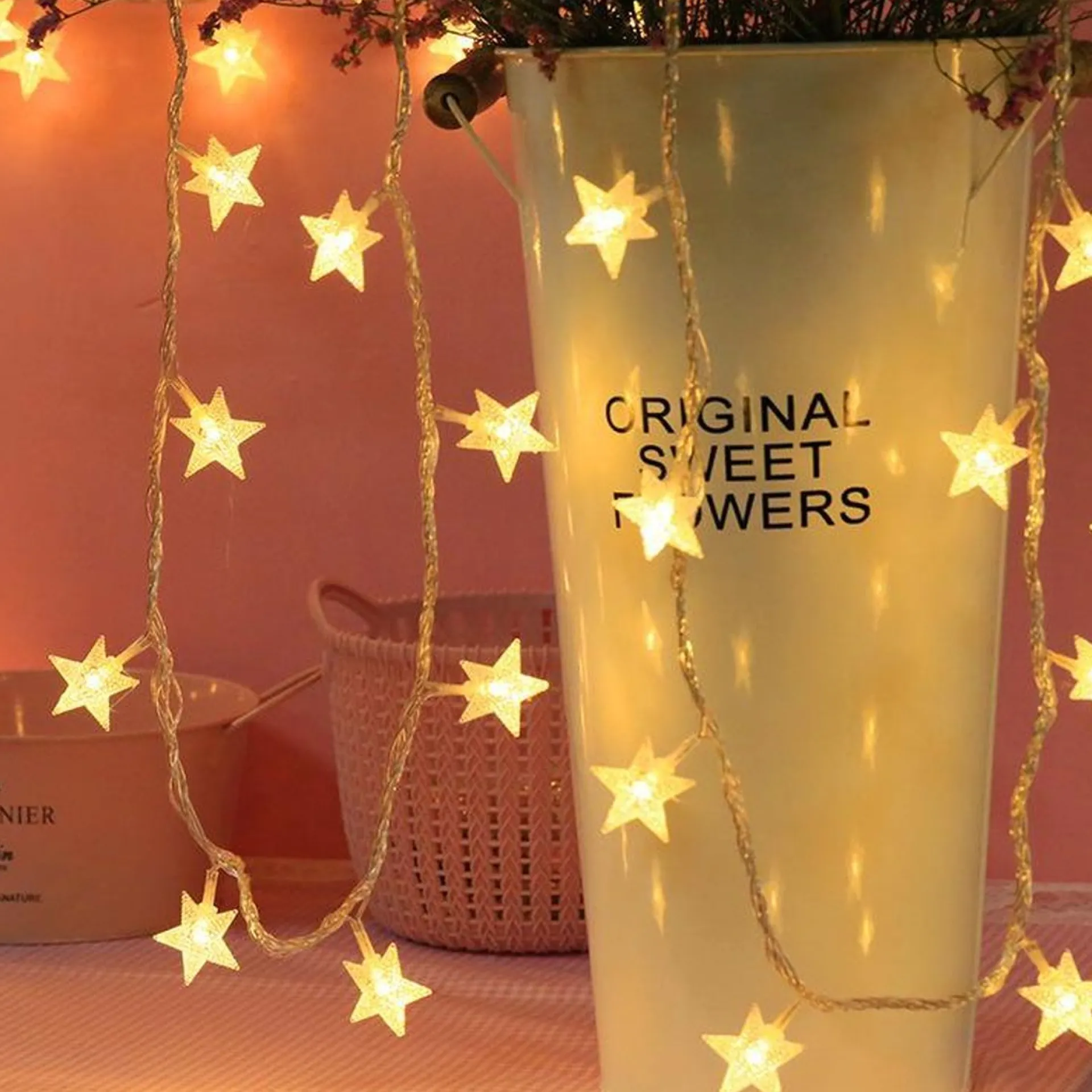 Brill-ligfut Led Lampjes Slinger - Sterretjes - 4,5 Meter - 30 Lichtjes - Warm White - Batterij - Slaapkamer - Lichtsnoer Clearance