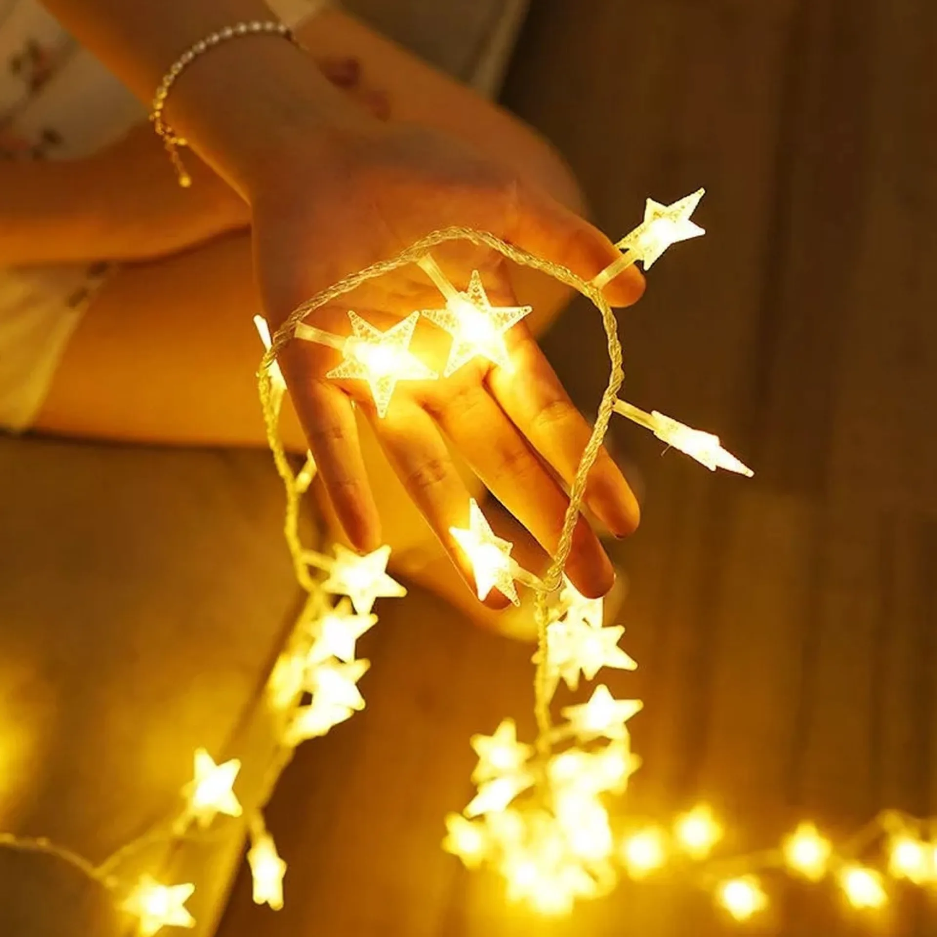 Brill-ligfut Led Lampjes Slinger - Sterretjes - 4,5 Meter - 30 Lichtjes - Warm White - Batterij - Slaapkamer - Lichtsnoer Clearance