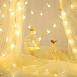 Brill-ligfut Led Lampjes Slinger - Sterretjes - 4,5 Meter - 30 Lichtjes - Warm White - Batterij - Slaapkamer - Lichtsnoer Clearance