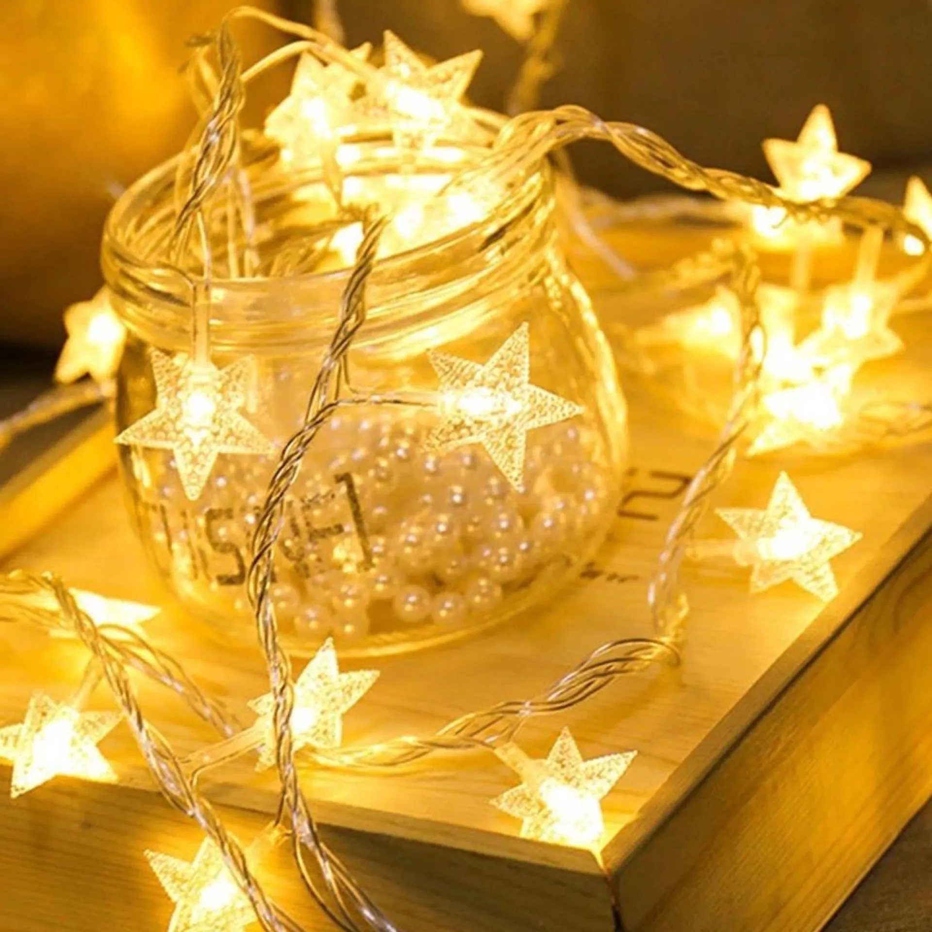 Brill-ligfut Led Lampjes Slinger - Sterretjes - 4,5 Meter - 30 Lichtjes - Warm White - Batterij - Slaapkamer - Lichtsnoer Clearance