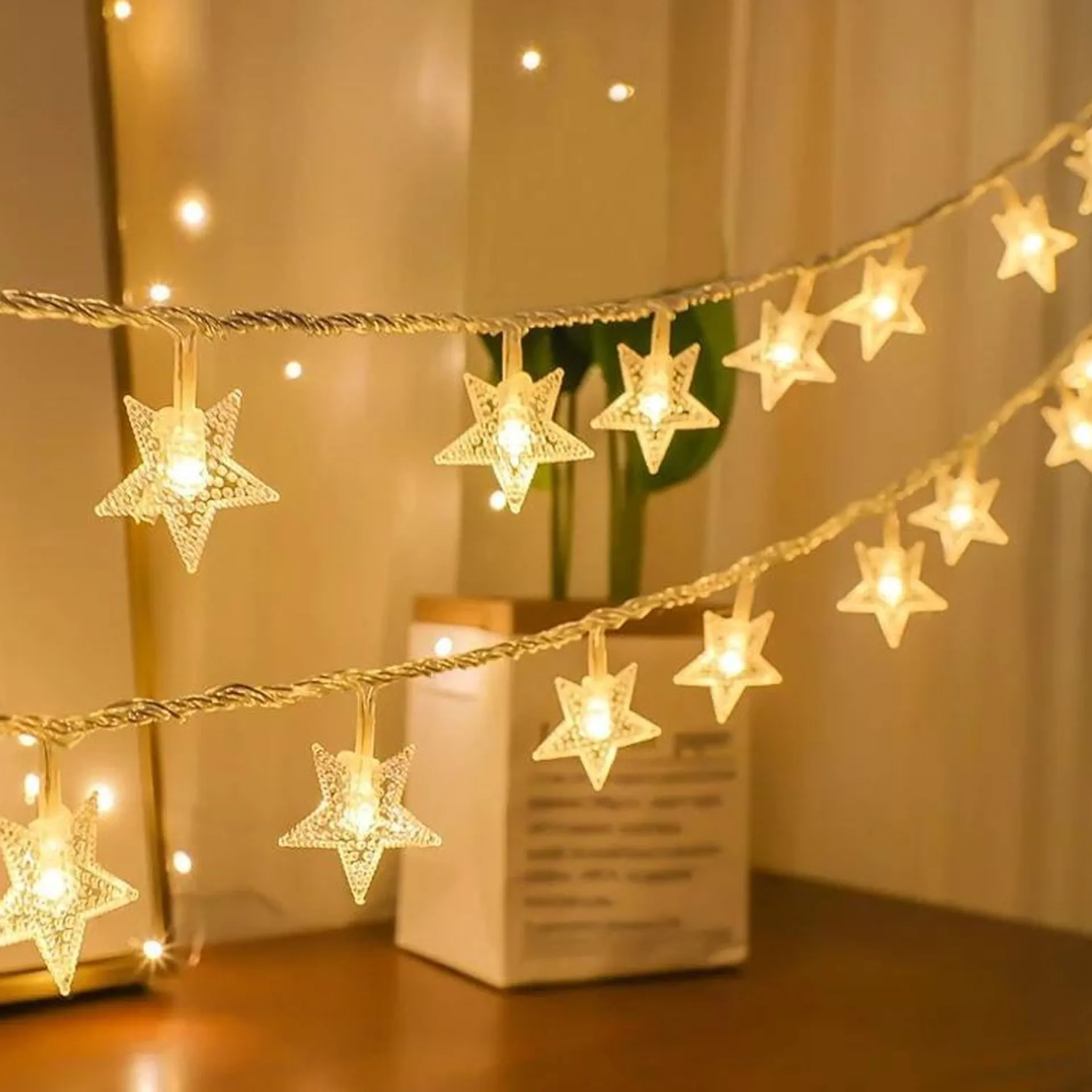 Brill-ligfut Led Lampjes Slinger - Sterretjes - 4,5 Meter - 30 Lichtjes - Warm White - Batterij - Slaapkamer - Lichtsnoer Clearance