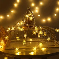 Brill-ligfut Led Lampjes Slinger - Sterretjes - 4,5 Meter - 30 Lichtjes - Warm White - Batterij - Slaapkamer - Lichtsnoer Clearance