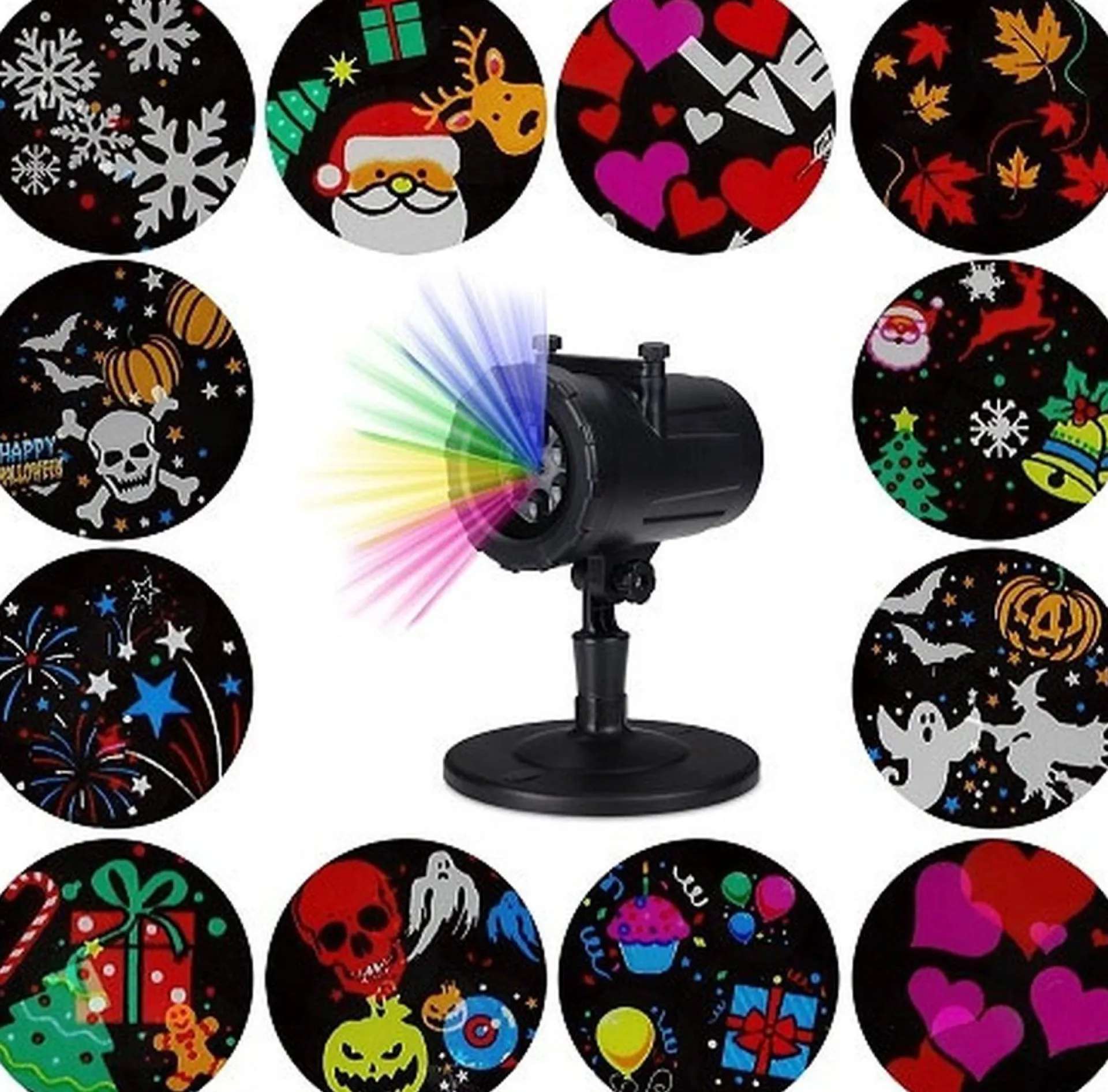 Merkloos Led Laser Licht Projector | 72 Motieven | Kerst Verlichting | Verschillende Thema's | Voor Buiten & Binnen | Shop