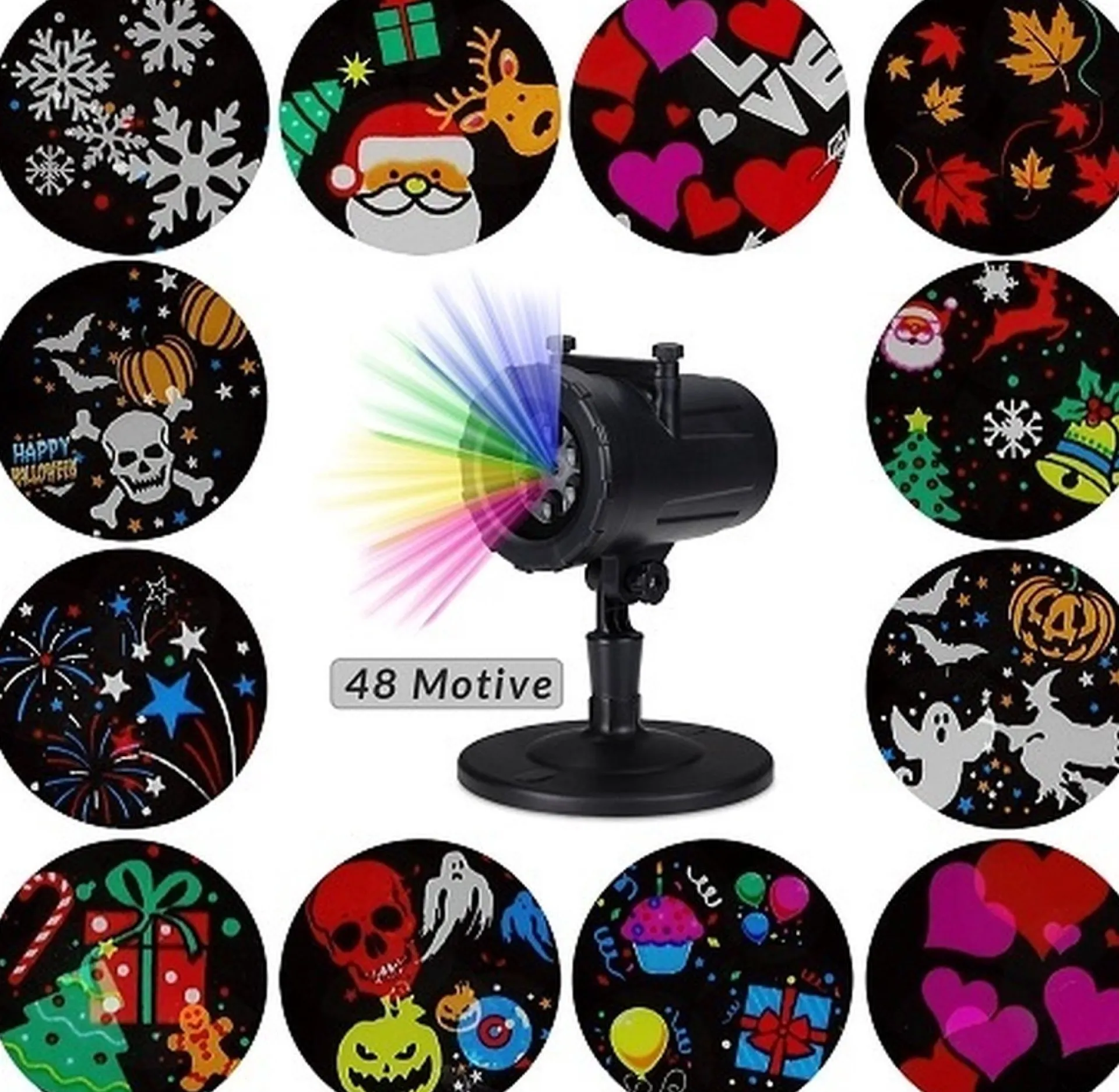 Merkloos Led Laser Licht Projector | 72 Motieven | Kerst Verlichting | Verschillende Thema's | Voor Buiten & Binnen | Shop