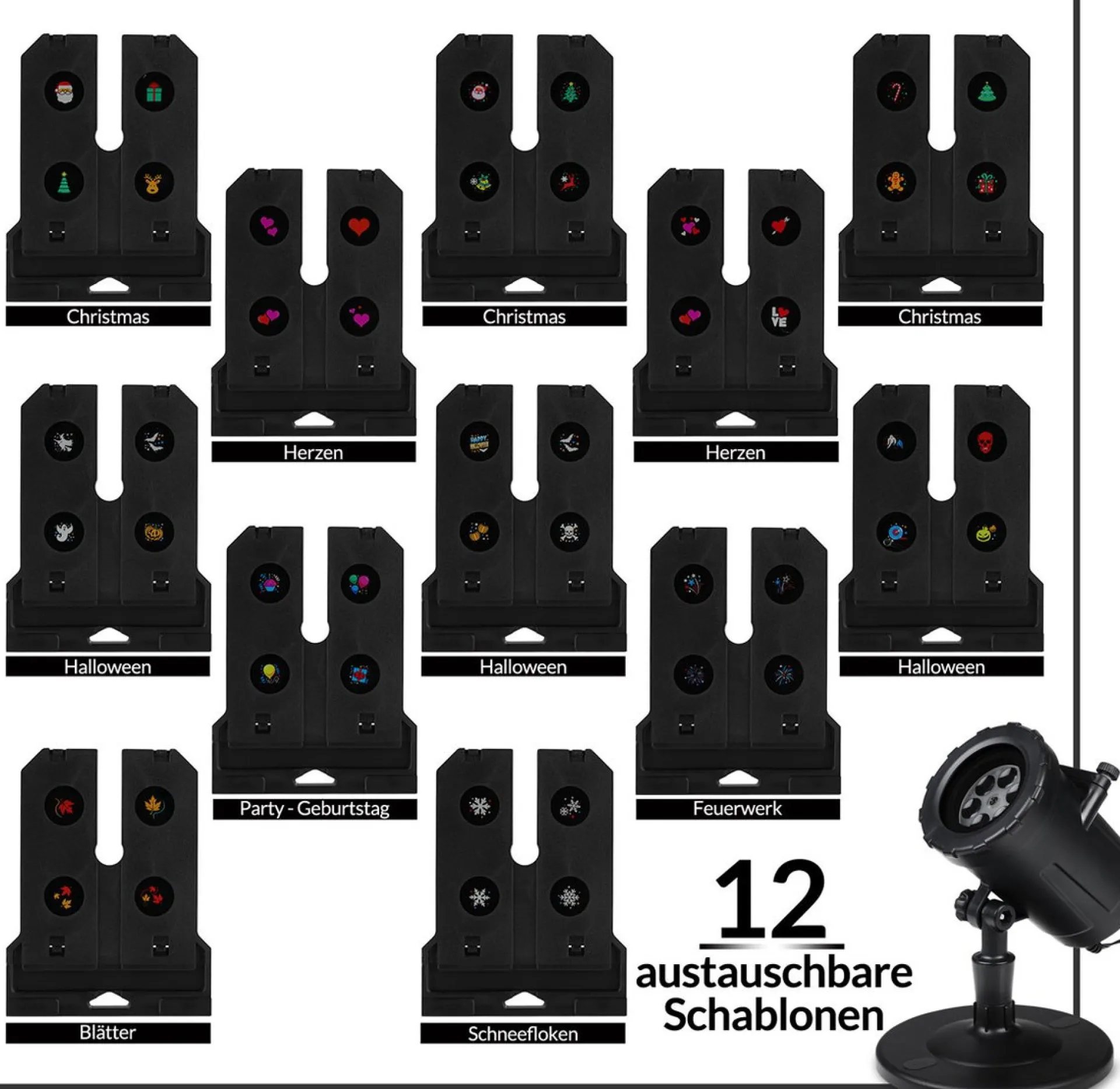 Merkloos Led Laser Licht Projector | 72 Motieven | Kerst Verlichting | Verschillende Thema's | Voor Buiten & Binnen | Shop