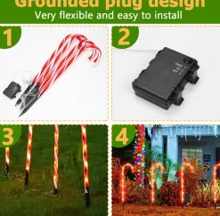 Alizendeh Led Licht Ketting Buiten Zuurstok Touw Licht Kerstverlichting Hot