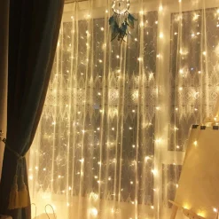 TULITE® Led Lichtgordijn Sfeerverlichting - Kerstverlichting - Usb - Incl. Afstandsbediening - 3X3 Meter - Warm Wit - Sfeerverlichting Voor Binnen En Buiten - 300 Leds Outlet