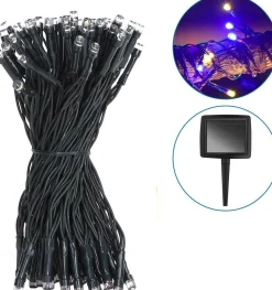 Qualu Led Lichtsnoer Met Zonne-Energie - Dag En Nacht Sensor - Igia Teron - 0.06W - 11.9 Meter - 100 Led's Meerkleurig - Waterdicht Ip44 - Zwart Online