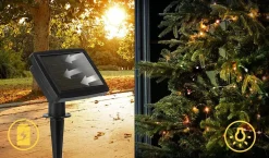 Qualu Led Lichtsnoer Met Zonne-Energie - Dag En Nacht Sensor - Igia Teron - 0.06W - 11.9 Meter - 100 Led's Meerkleurig - Waterdicht Ip44 - Zwart Online