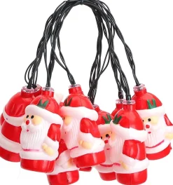 Qualu Led Lichtsnoer Met Zonne-Energie - Dag En Nacht Sensor - Igia Stiac - Kerstman - 10W - Warm Wit 3000K - 3.8 Meter - 10 Led's Transparant - Waterdicht Ip44 - Zwart Flash Sale