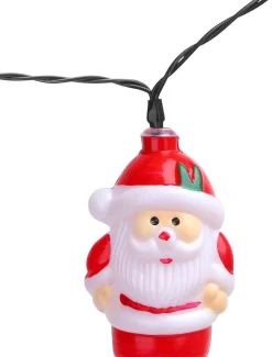 Qualu Led Lichtsnoer Met Zonne-Energie - Dag En Nacht Sensor - Igia Stiac - Kerstman - 10W - Warm Wit 3000K - 3.8 Meter - 10 Led's Transparant - Waterdicht Ip44 - Zwart Flash Sale