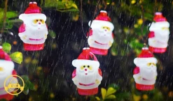 Qualu Led Lichtsnoer Met Zonne-Energie - Dag En Nacht Sensor - Igia Stiac - Kerstman - 10W - Warm Wit 3000K - 3.8 Meter - 10 Led's Transparant - Waterdicht Ip44 - Zwart Flash Sale