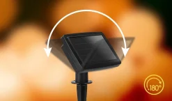 Qualu Led Lichtsnoer Met Zonne-Energie - Dag En Nacht Sensor - Igia Stiac - Kerstman - 10W - Warm Wit 3000K - 3.8 Meter - 10 Led's Transparant - Waterdicht Ip44 - Zwart Flash Sale